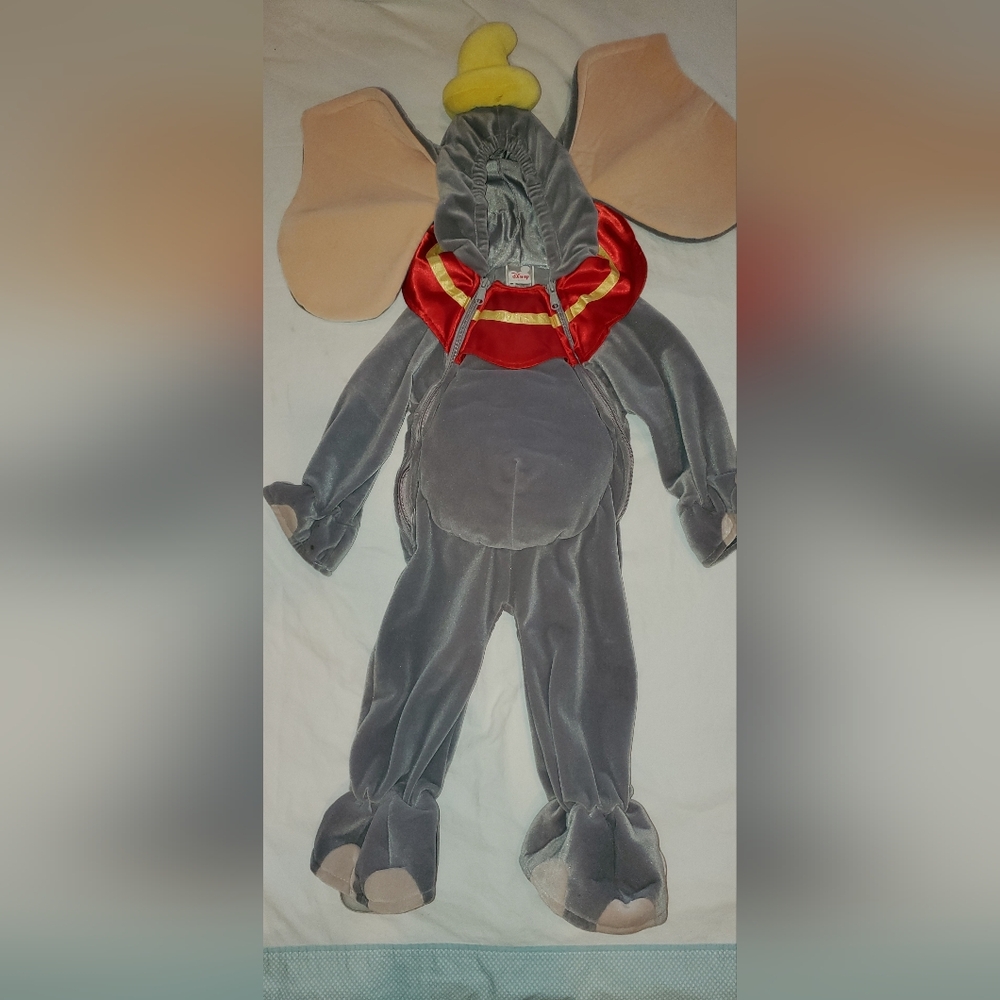 The Disney Store Dumbo Costume in Infant 6-12 Months. Zip-Up Velour.
